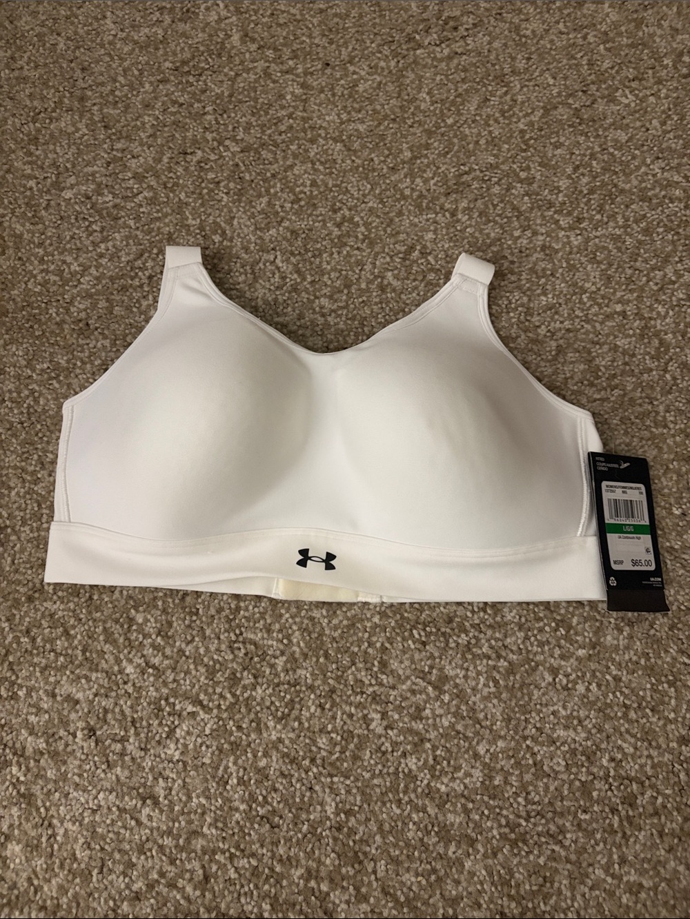 Under Armour White Padded High-Support Women's Sports Bra